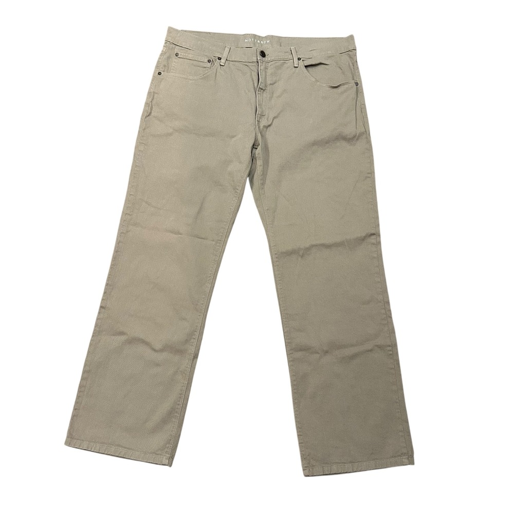 Mott & Bow Straight Leg Chinos Khaki Tan Beige Mens W40 L32 Casual‎